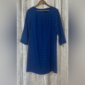 Ann Taylor Royal Blue Textured Shift Dress Large
